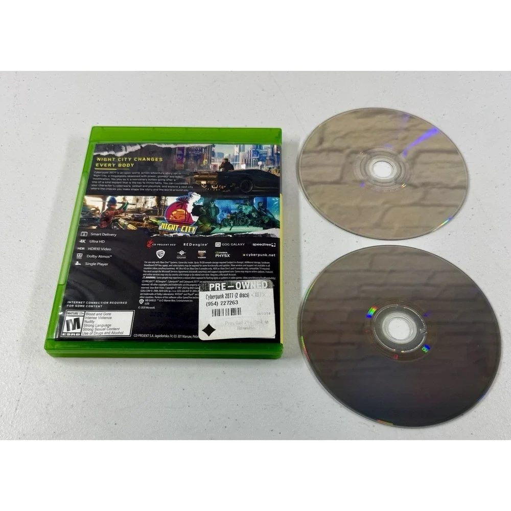 Cyberpunk 2077 Xbox One Game 2 Discs *TESTED* Complete